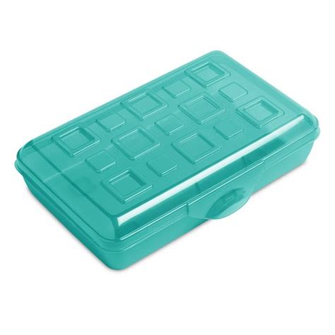 metal pencil box target|sterilite teal school box 8.5x5.75x2.5.